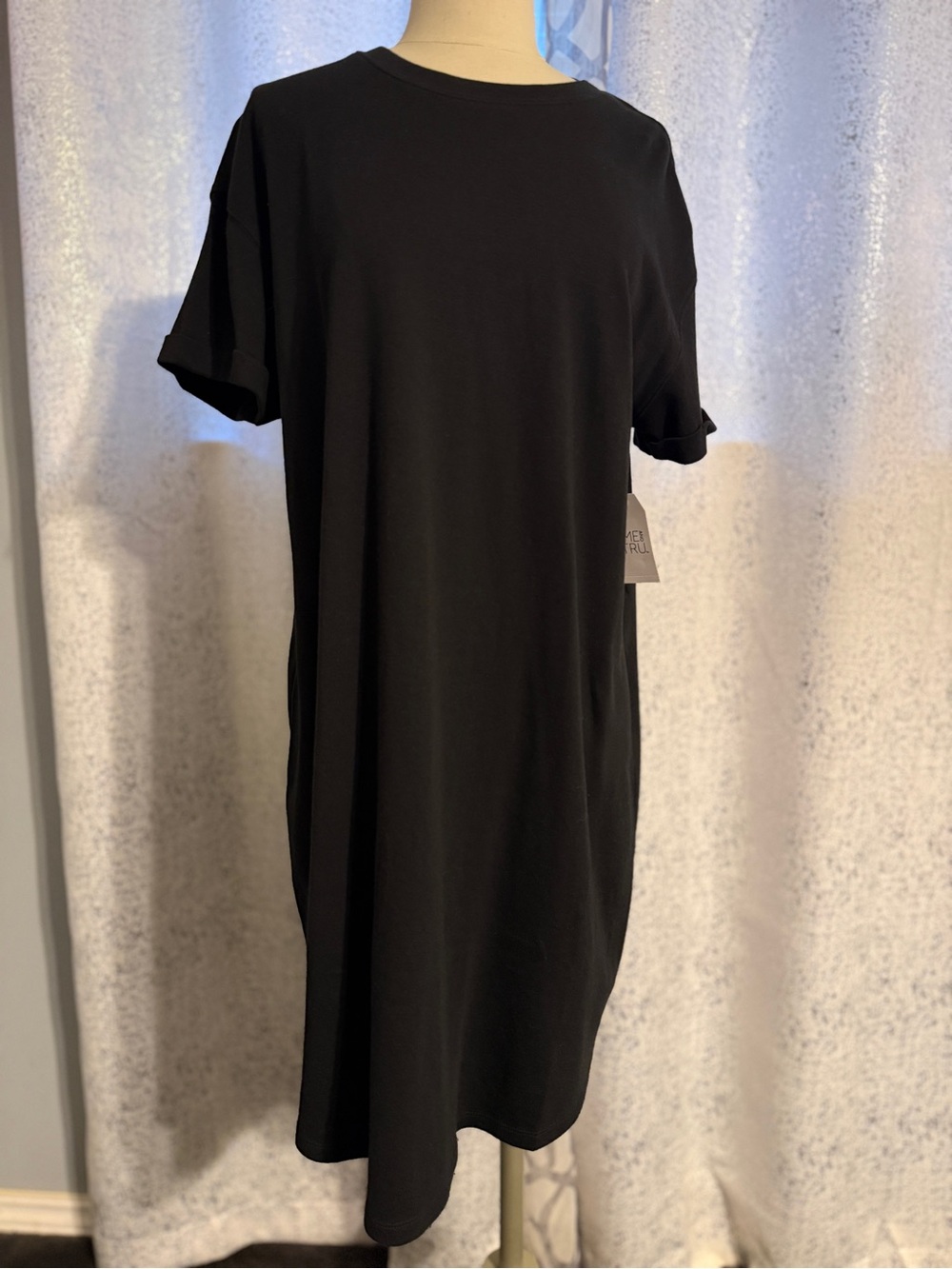 Time and Tru Black Midi T-Shirt Dress
